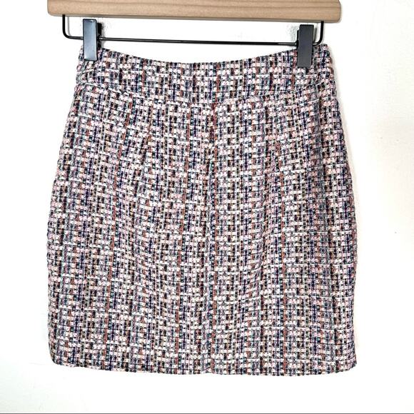 ASOS size 0 pink tweed a line mini skirt with front zipper accents B112 - Picture 5 of 5